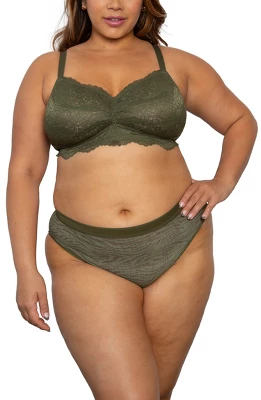 Curvy Couture Women's Luxe Lace Wireless Bralette - Image 7