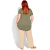 Women's Plus Size Slub Tee - Sage | EVANS