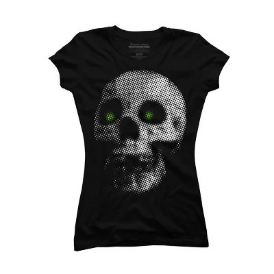 Junior's Design By Humans Giant Halloween Skull By Robotface T-Shirt - Image 3