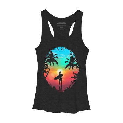Women's Design By Humans Summer Break By Clingcling Racerback Tank Top - Image 4
