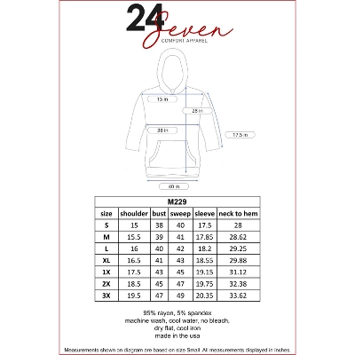 24seven Comfort Apparel Oversized Maternity Fashion Hoodie Top - Image 3