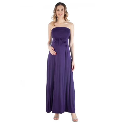 24seven Comfort Apparel Sleeveless Empire Waist Maternity Maxi Dress - Image 7