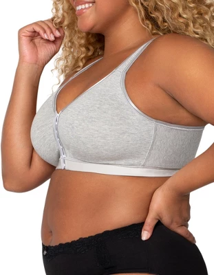 Curvy Couture Women's Cotton Luxe Front And Back Close Wireless Bra - Image 3