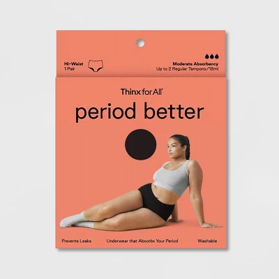 Thinx For All Women's Moderate Absorbency High-Waist Brief Period Underwear - Image 3