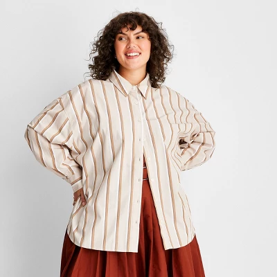 Women's Long Sleeve Striped Button-Down Shirt - Future Collective™ With Reese Blutstein - Image 4