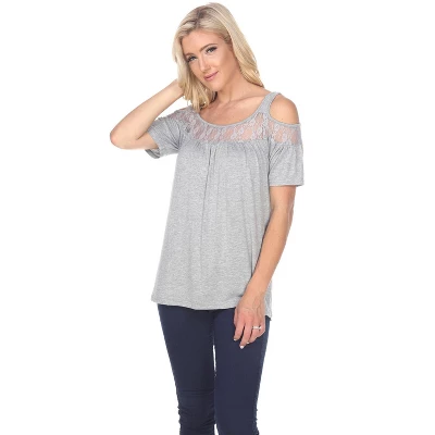 Women's Cut Out Shoulder Bexley Tunic Top - White Mark - Image 9