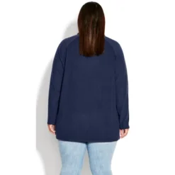 Women's Plus Size Polar Fleece Pocket Tunic - Navy | AVENUE