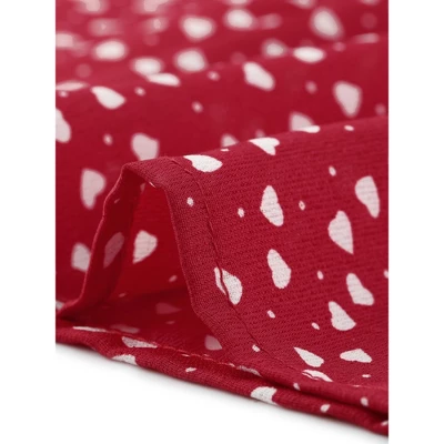 Agnes Orinda Women's Plus Size Casual Long Sleeve Sweetheart Print Midi Ruffle Dress - Image 4