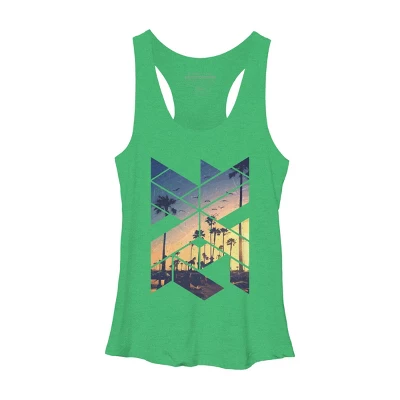 Women's Design By Humans Vintage Palm Beach Geometric By Magnussons Racerback Tank Top - Image 11