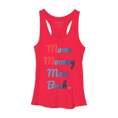 Women's Design By Humans Mother's Day Mama Mommy Mom Bruh By Prsfashion Racerback Tank Top - Image 7