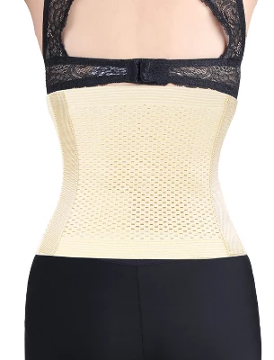 Unique Bargains Mesh Breathable Postpartum Belly Abdominal Shaping Belt Waist Wrapping Shaper Cincher Corset Shapewear Beige X-Large - Image 2