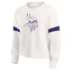 NFL Minnesota Vikings Women's Primary Antique Long Sleeve Crew Fleece Sweartshirt