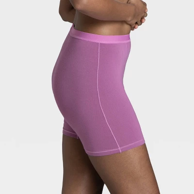 Fruit Of The Loom Women's 3pk Comfort Supreme Ribbed Boxer Briefs - Navy Blue/Gray/Magenta - Image 4